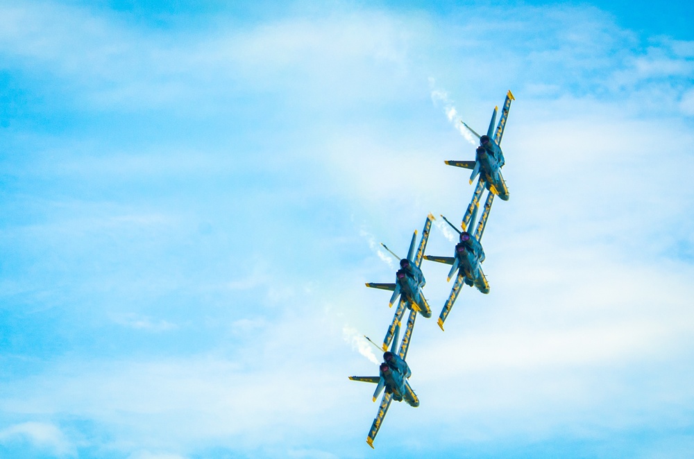 Navy Blue Angels fly over Sound of Speed