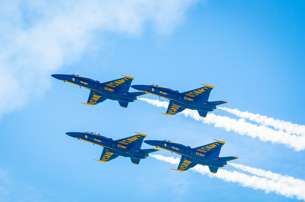 Navy Blue Angels fly over Sound of Speed