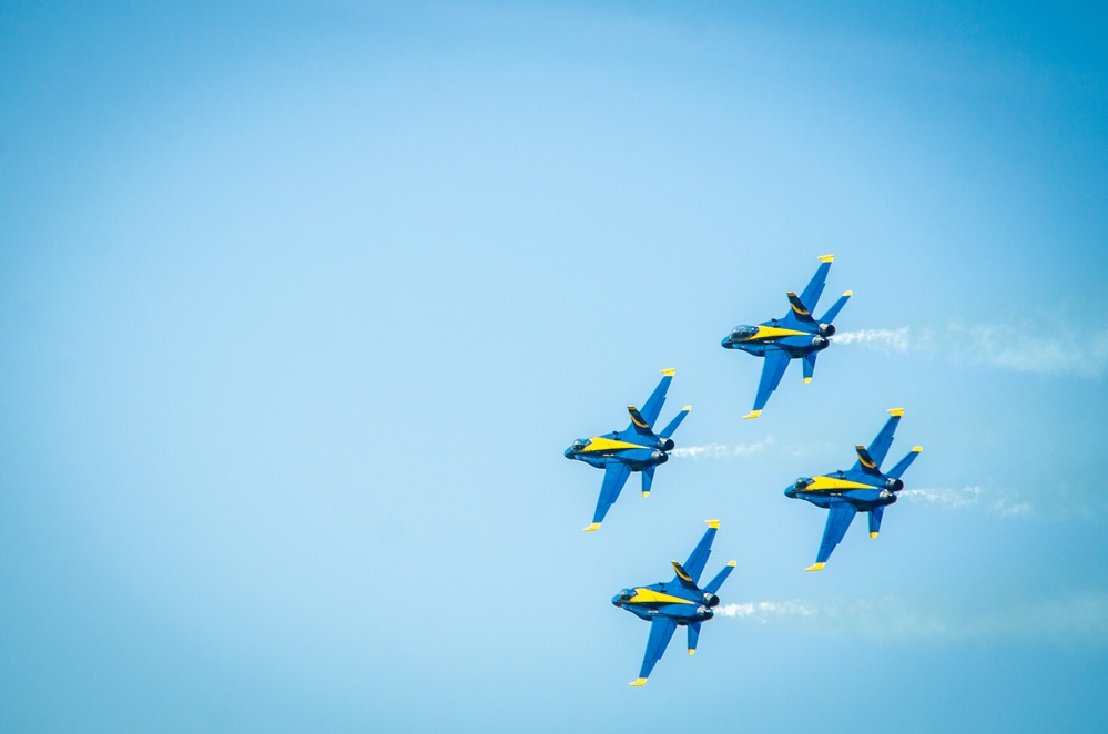 Navy Blue Angels fly over Sound of Speed