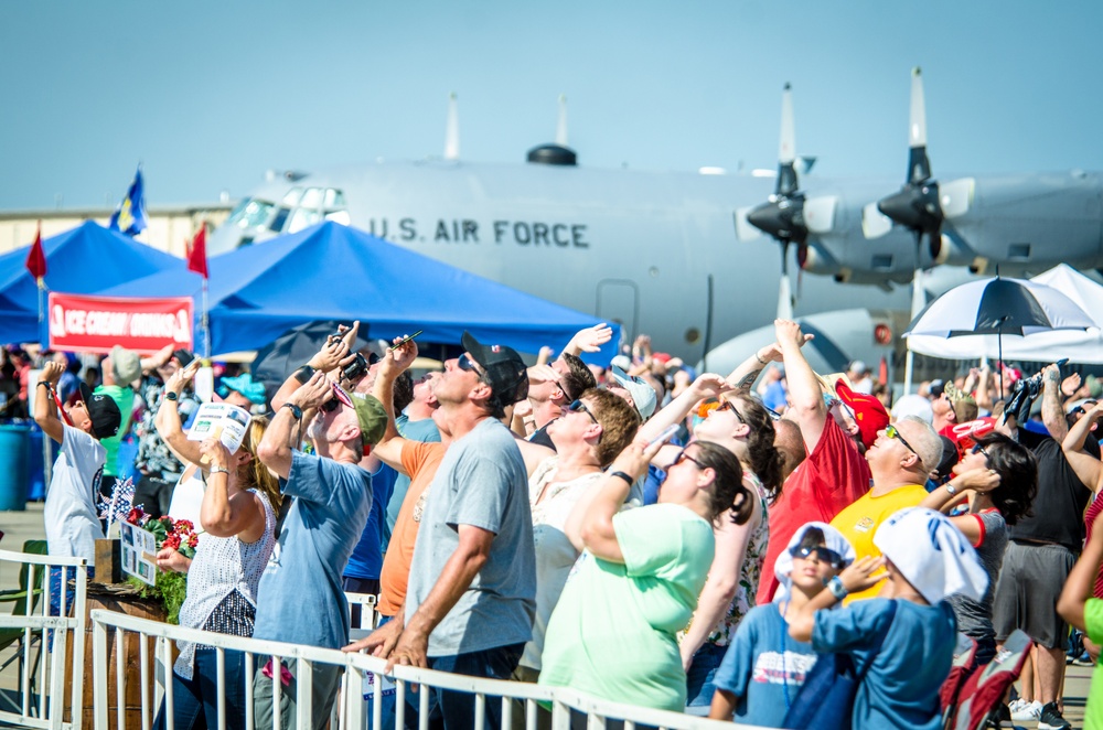 Navy Blue Angels fly over Sound of Speed