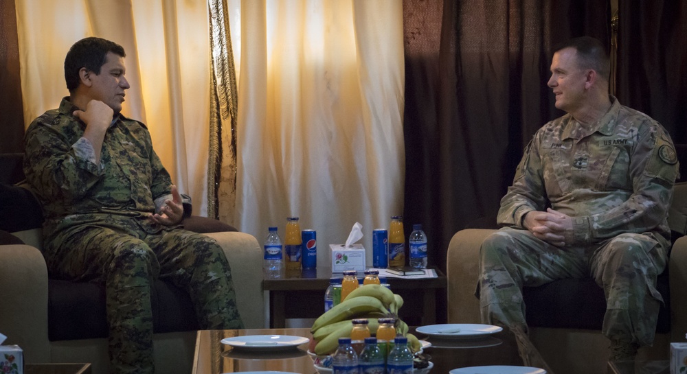 U.S. General Visits with SDF General