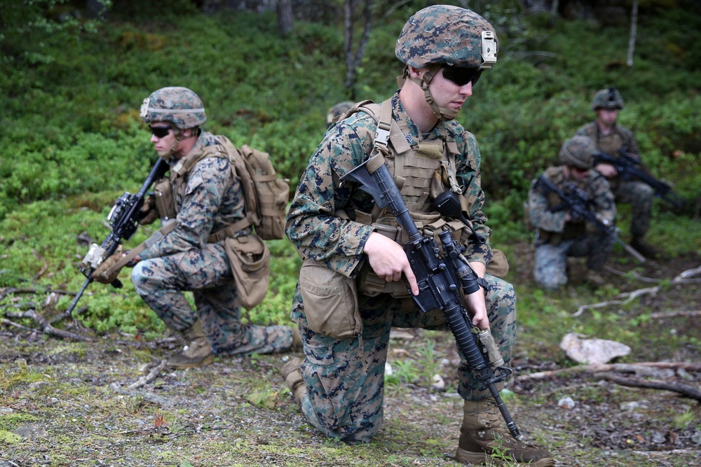 Marines conduct day and night platoon attacks in Norway