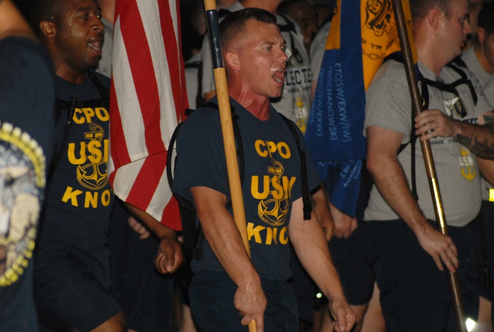 Morning muster at the City of Norfolk's Town Point Park