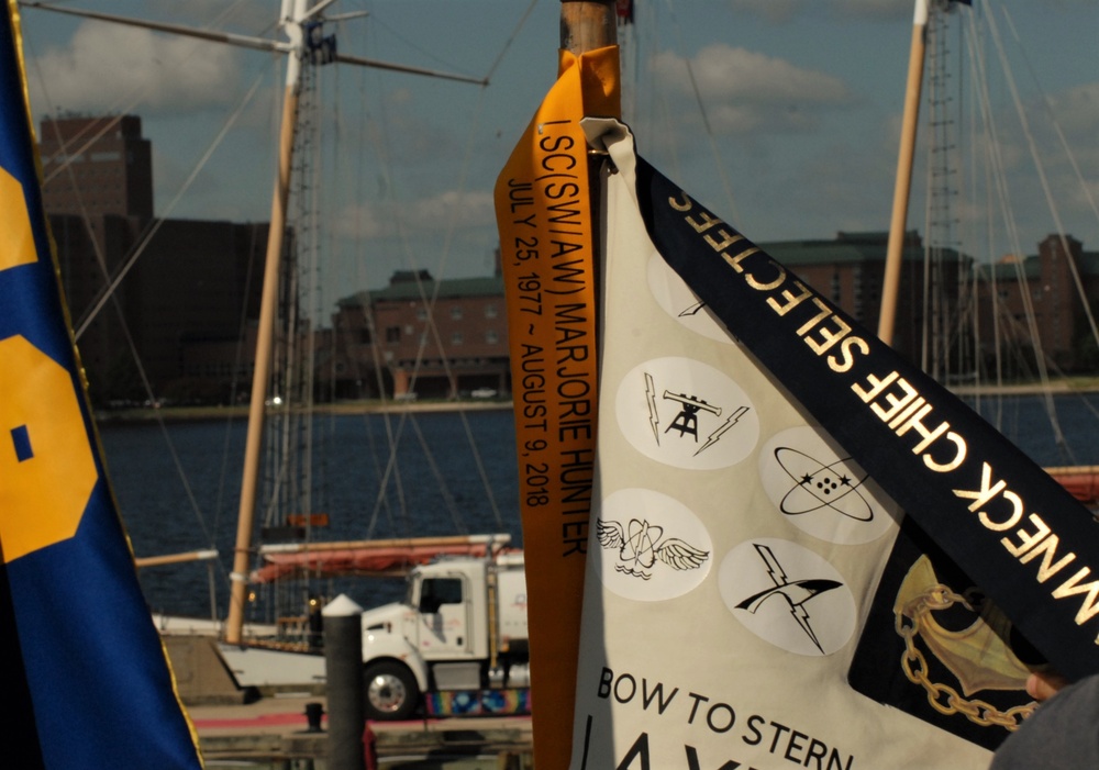 A streamer on a guidon during the 18th Annual CPO Heritage Days training event