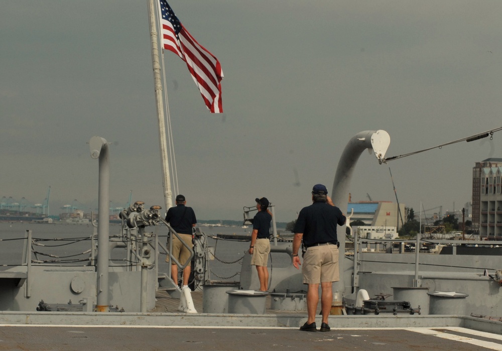 Raising the National Ensign