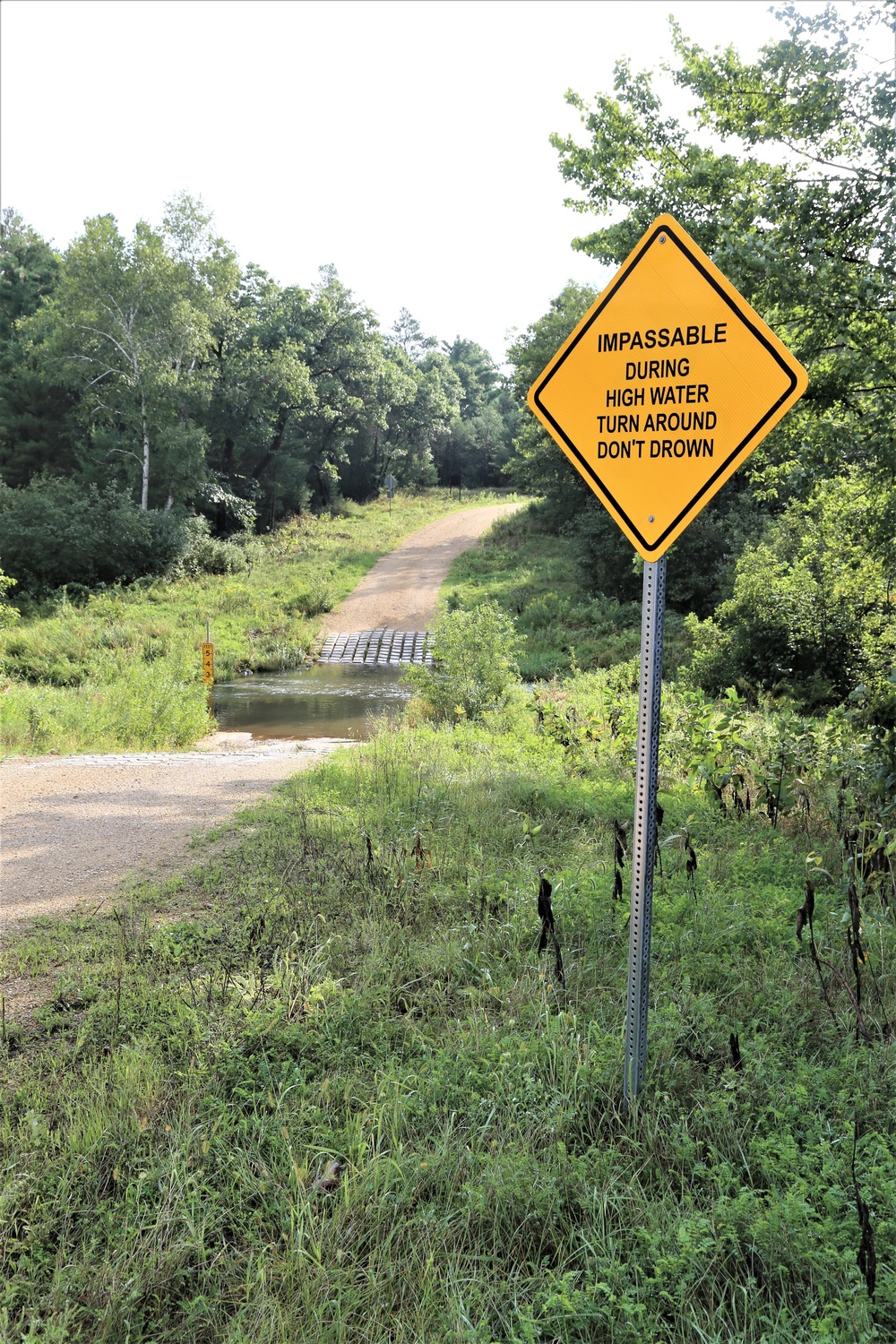 Water crossing sign at Fort McCoy