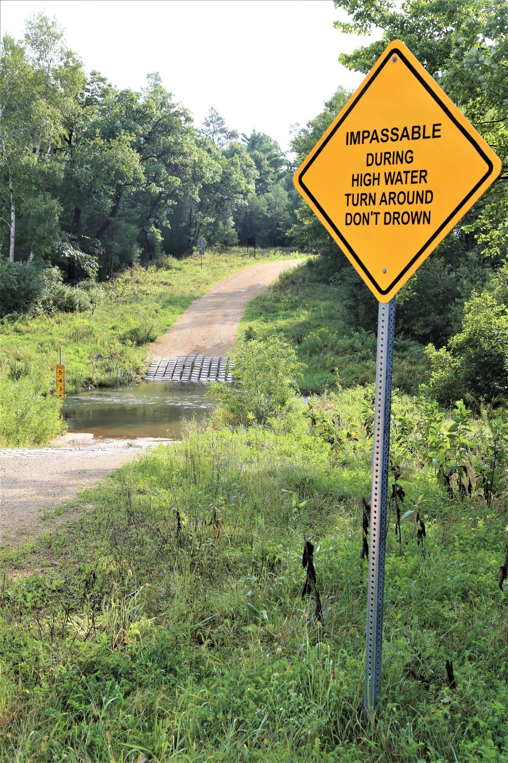 Water crossing sign at Fort McCoy