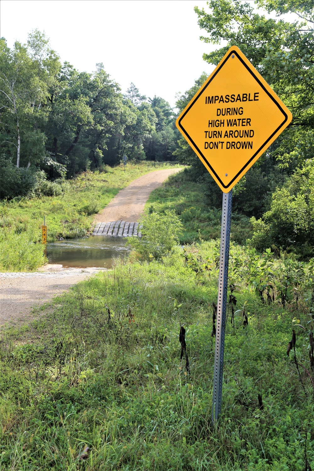 Water crossing sign at Fort McCoy