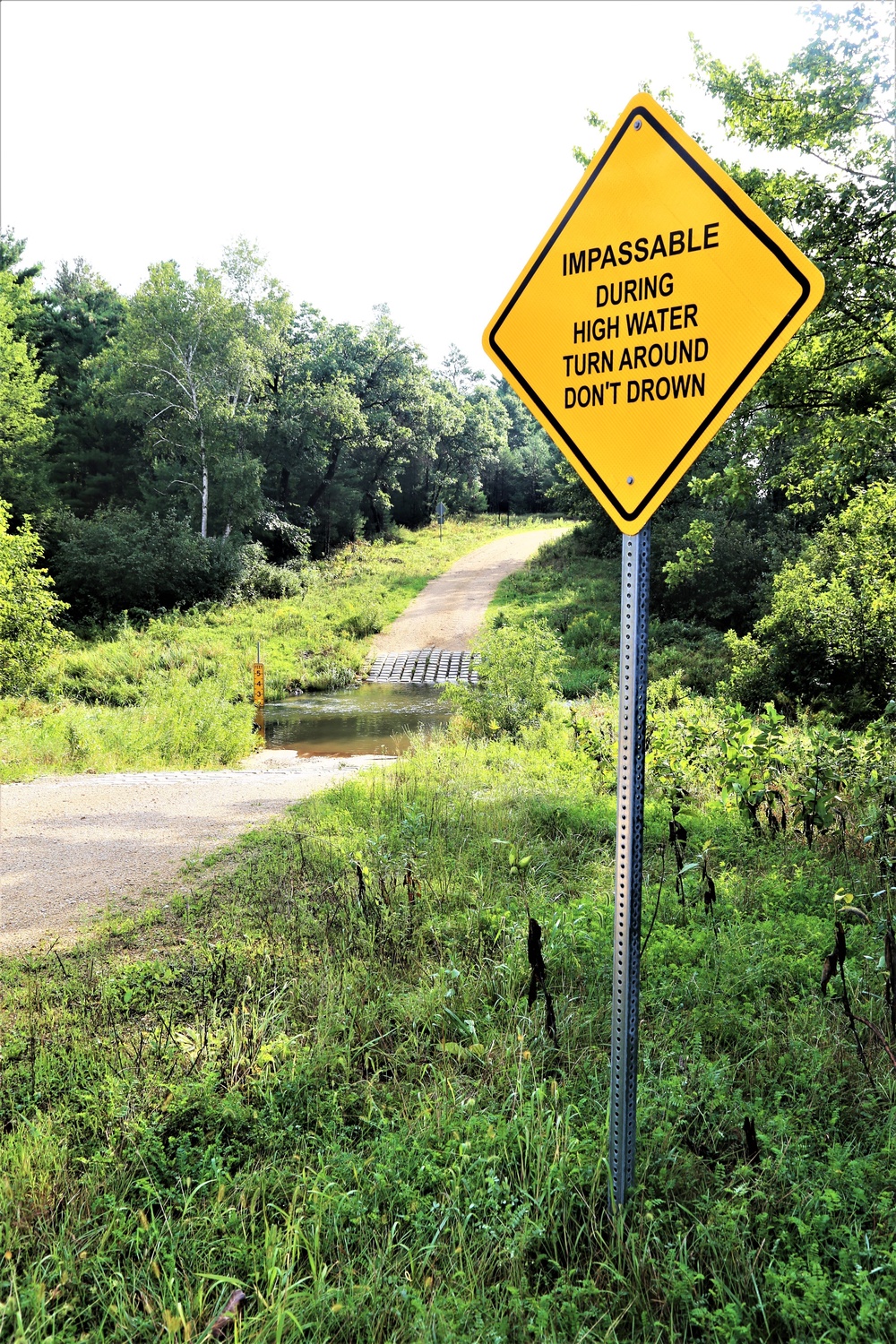 Water crossing sign at Fort McCoy