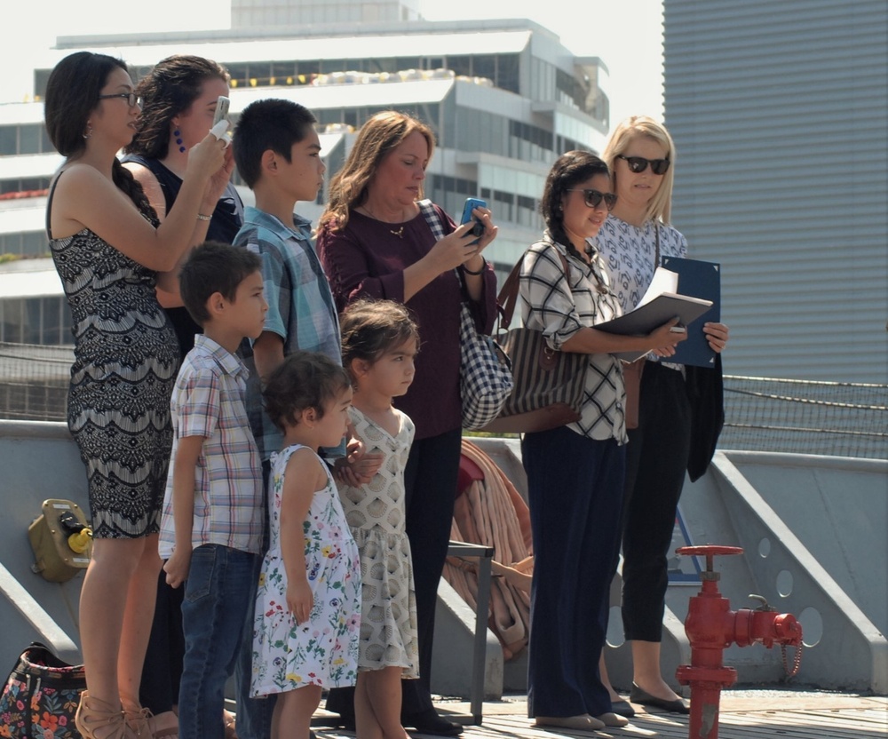 USS Wisconsin (BB-64) hosts a re-enlistment ceremony