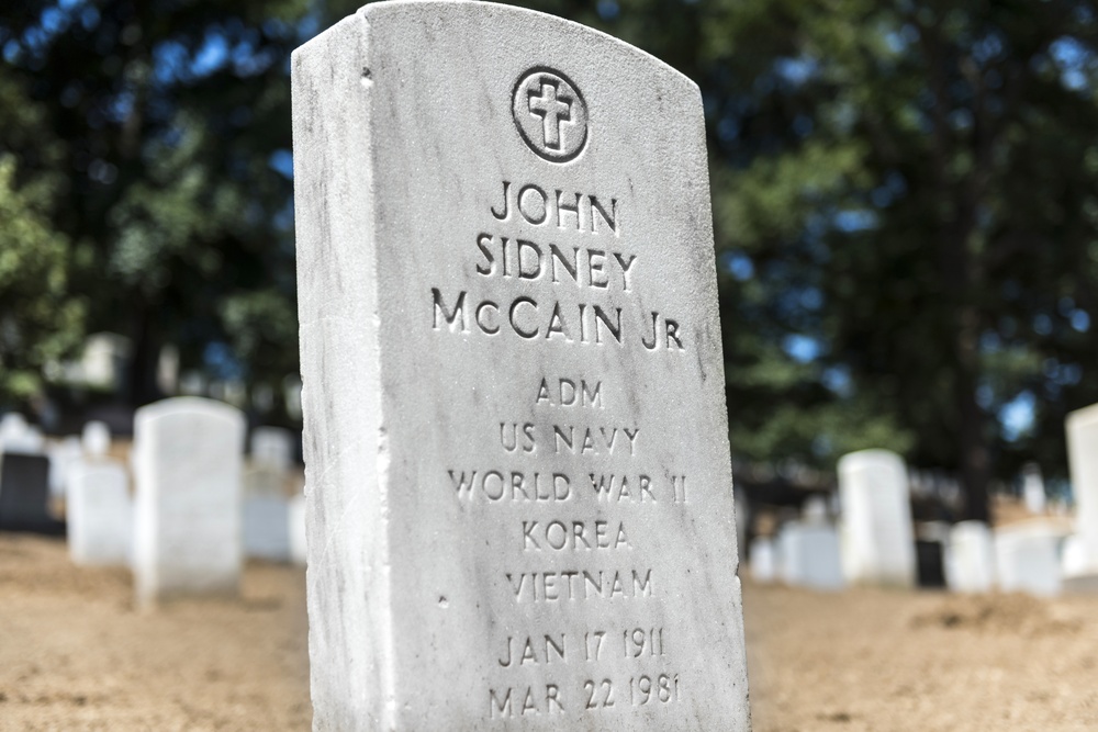 U.S. Navy Adm. John Sidney “Jack” McCain Jr. Headstone