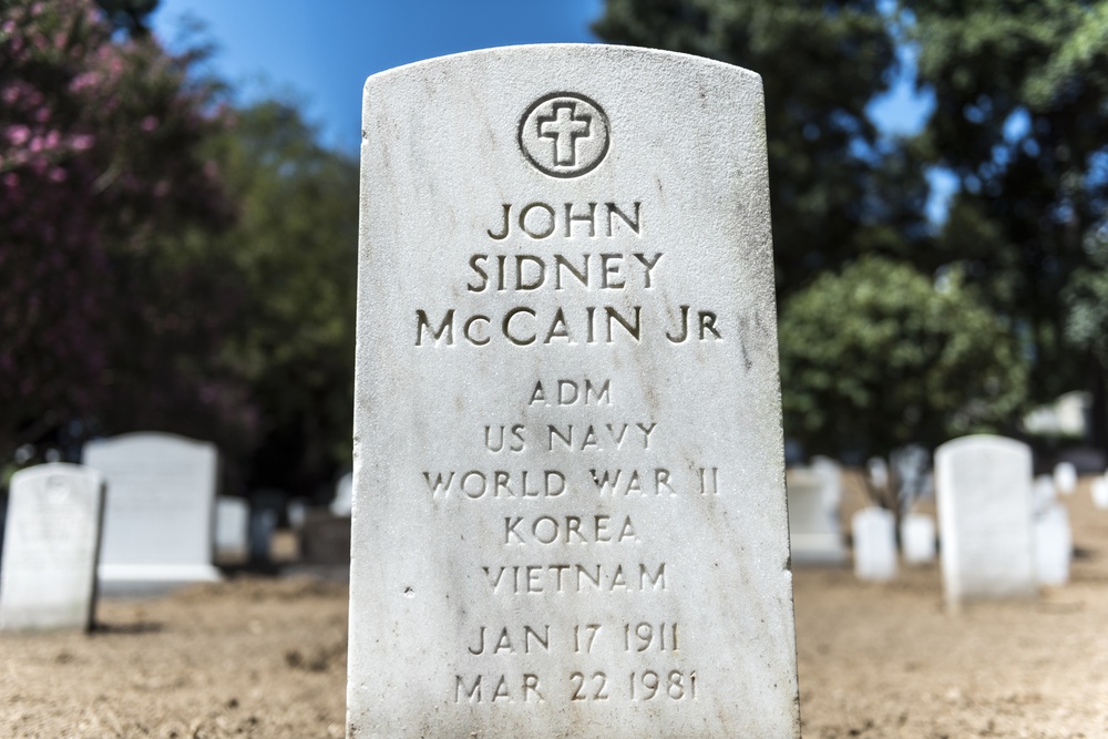 U.S. Navy Adm. John Sidney “Jack” McCain Jr. Headstone