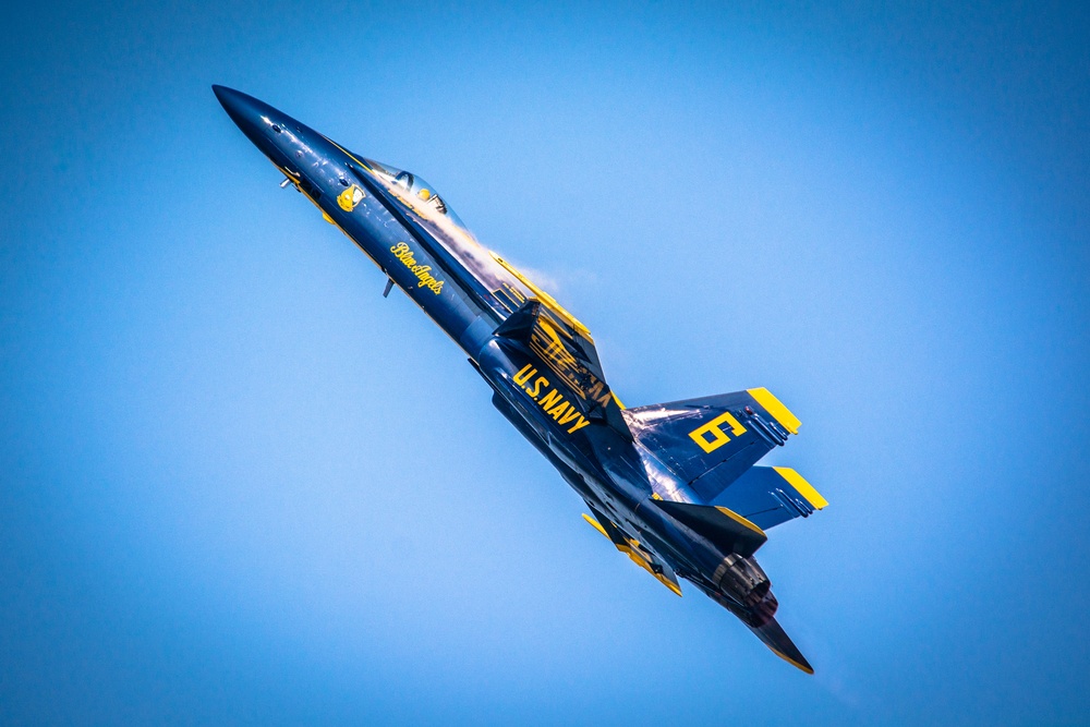 Navy Blue Angels fly over Sound of Speed