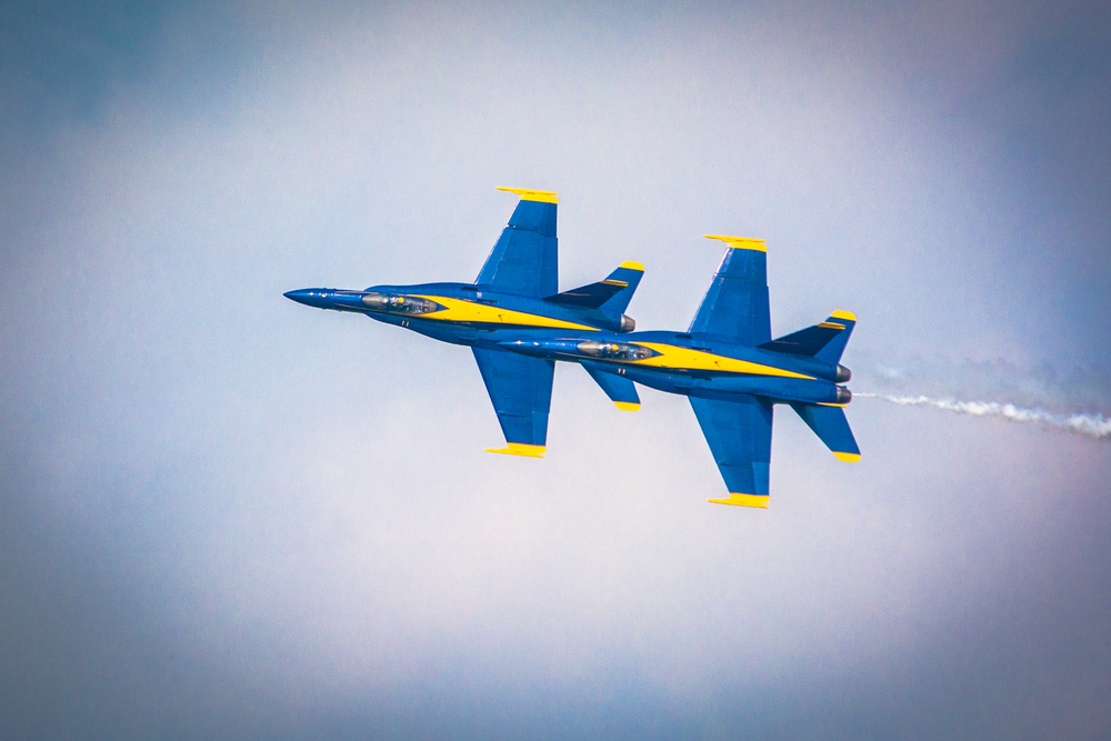 Navy Blue Angels fly over Sound of Speed