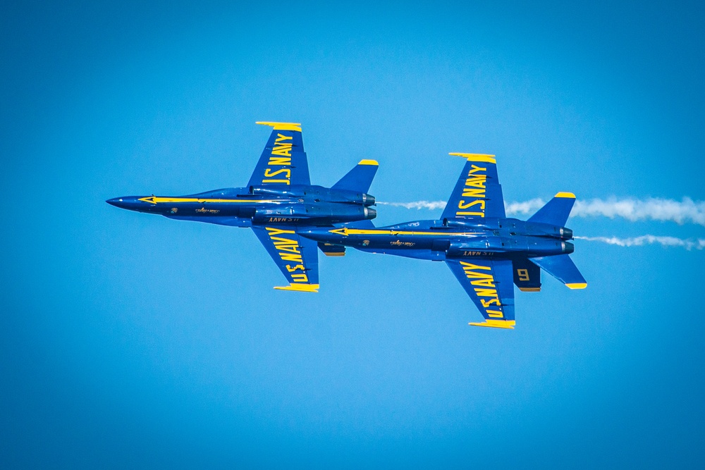 Navy Blue Angels fly over Sound of Speed