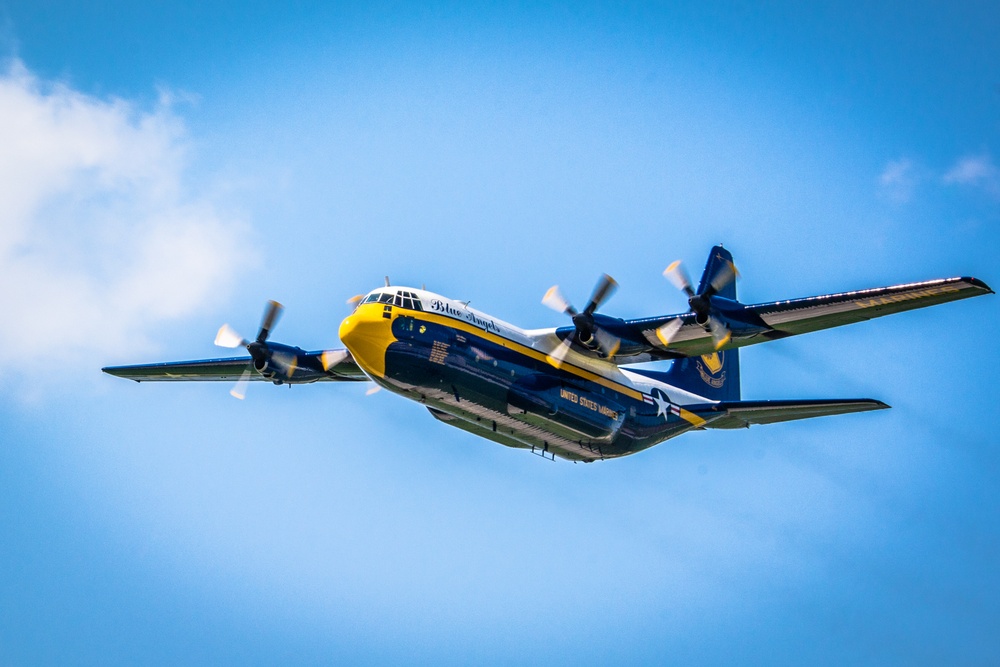 Navy Blue Angels fly over Sound of Speed