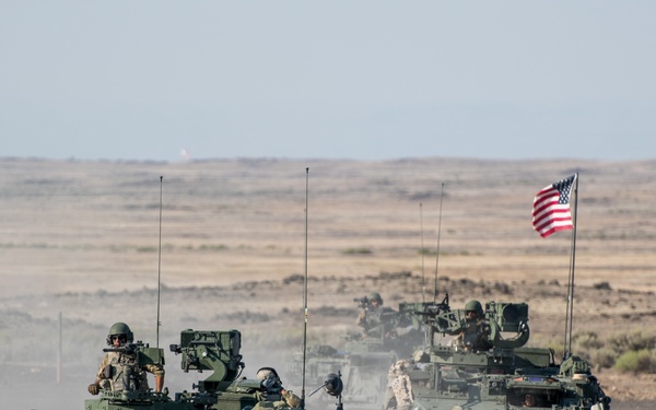 1-82nd Cavalry Squadron conducts live-fire training with Strykers