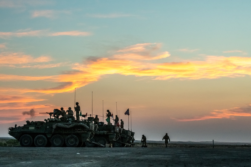 1-82nd Cavalry Squadron conducts live-fire training with Strykers