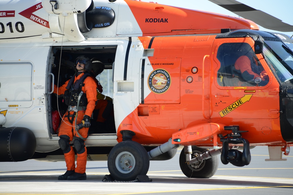 Coast Guard Air Station Kodiak responds to overturned skiff near Cape Chiniak, Alaska