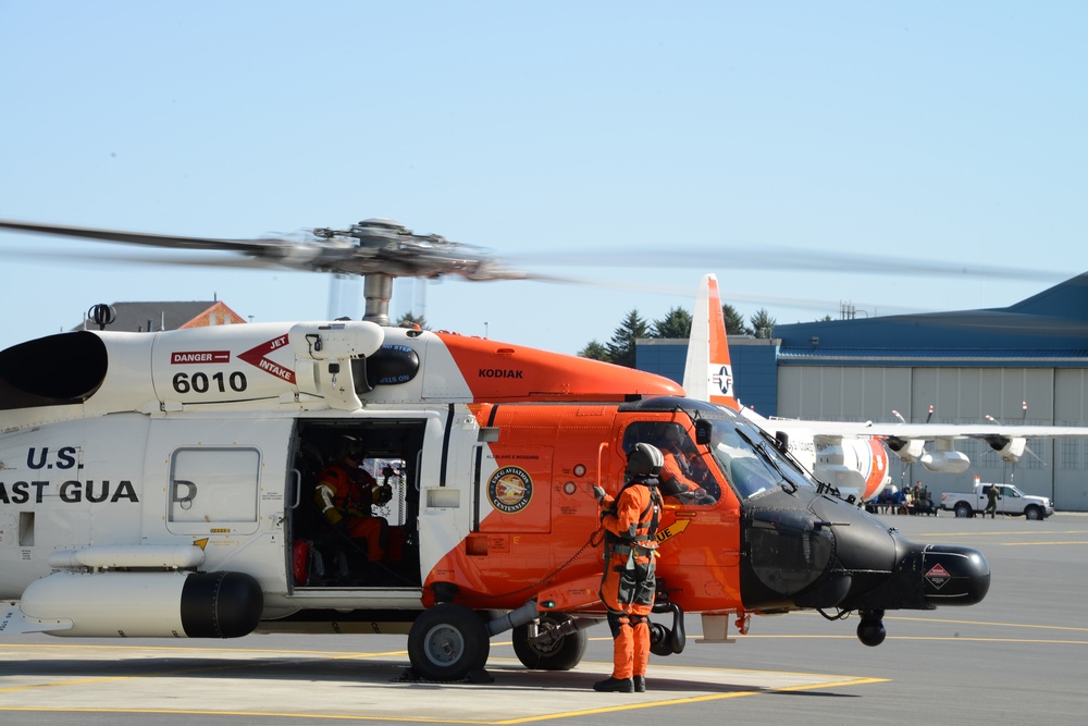 Coast Guard Air Station Kodiak responds to overturned skiff near Cape Chiniak, Alaska