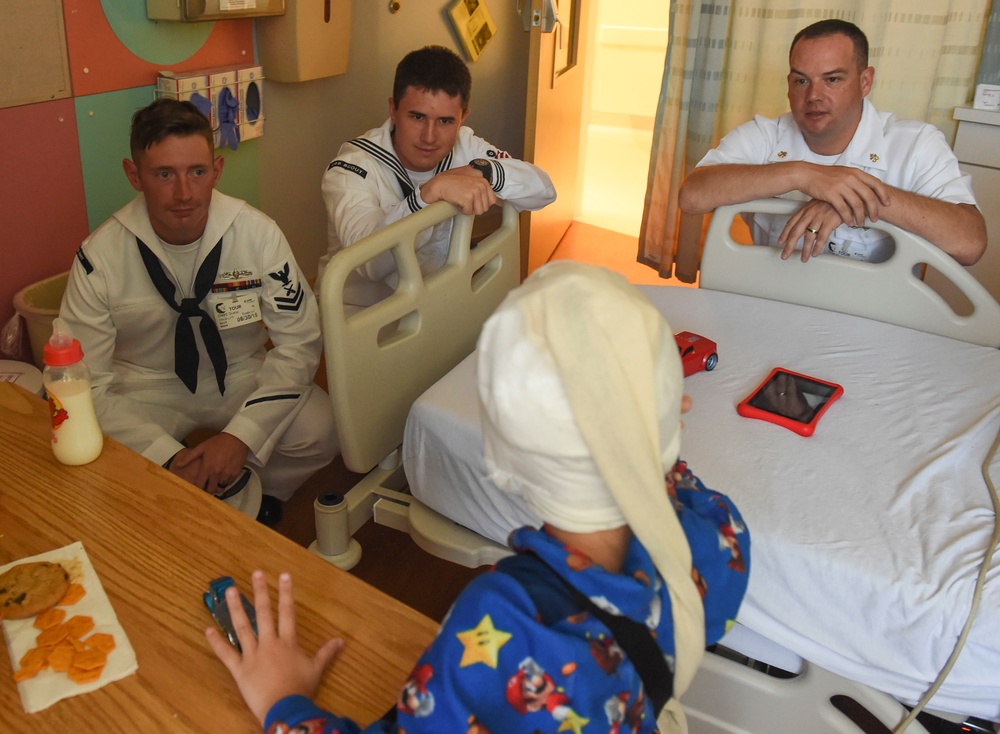 Sailors Visit Children's Hospital Of Orange County