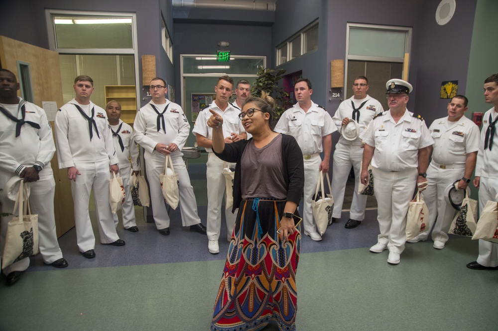 USS Scout Sailors paarticipate in tour of Fox Studios