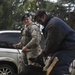 Airmen conduct military working dog training