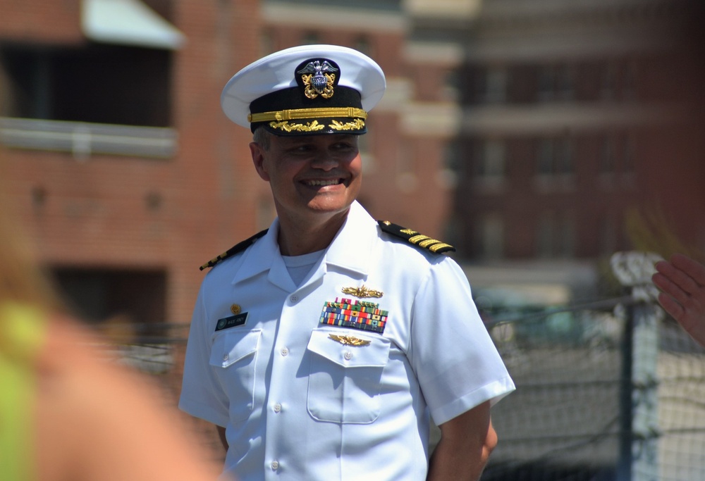 USS Wisconsin (BB-64) hosts a promotion ceremony