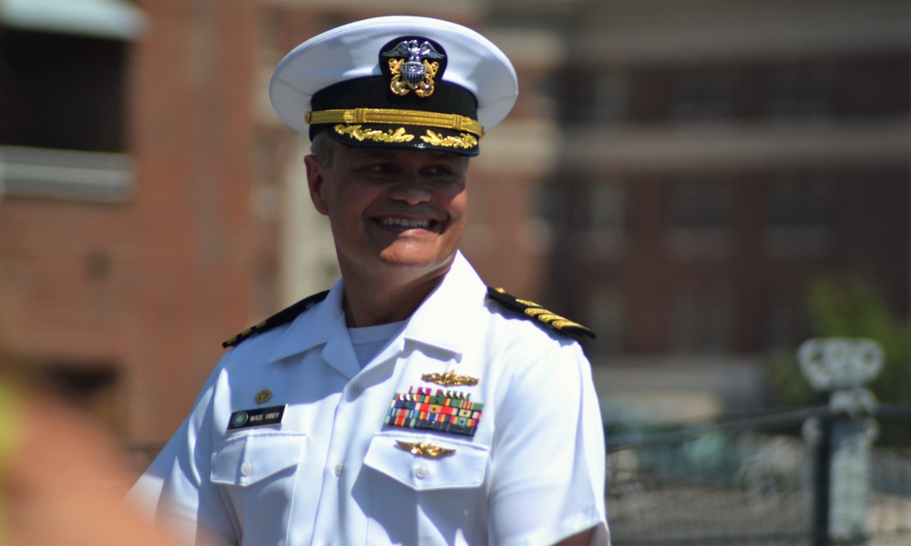 USS Wisconsin (BB-64) hosts a promotion ceremony