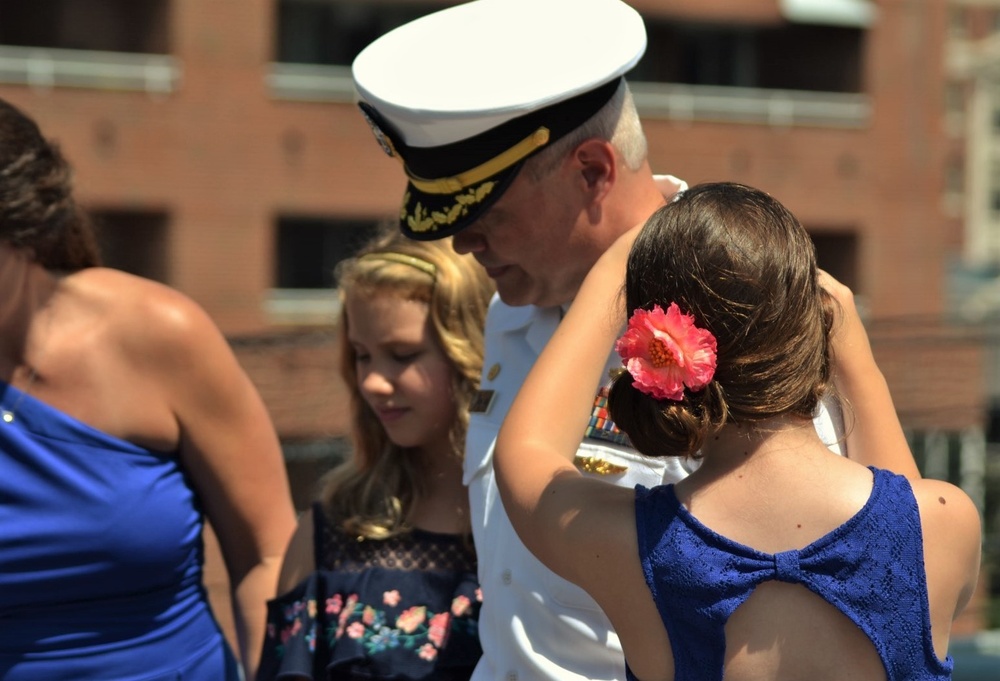 USS Wisconsin (BB-64) hosts a promotion ceremony