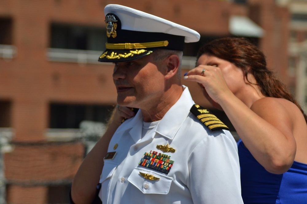 USS Wisconsin (BB-64) hosts a promotion ceremony