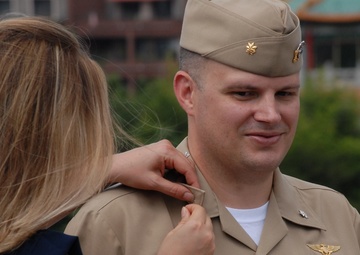 Naval Museum hosts a promotion ceremony aboard the USS Wisconsin (BB-64)