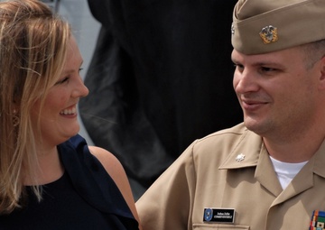 Naval Museum hosts a promotion ceremony aboard the USS Wisconsin (BB-64)
