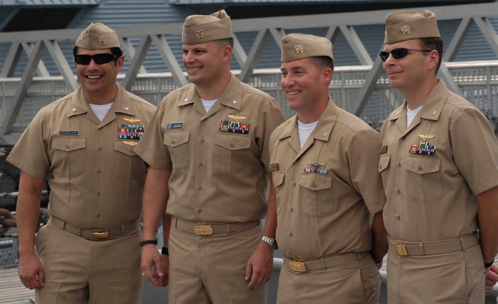 Naval Museum hosts a promotion ceremony aboard the USS Wisconsin (BB-64)