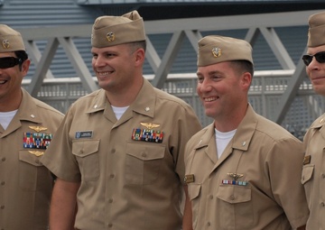 Naval Museum hosts a promotion ceremony aboard the USS Wisconsin (BB-64)