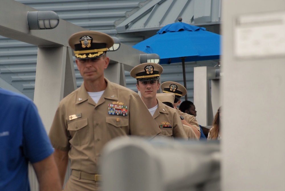 Naval Museum hosts a promotion ceremony aboard the USS Wisconsin (BB-64)