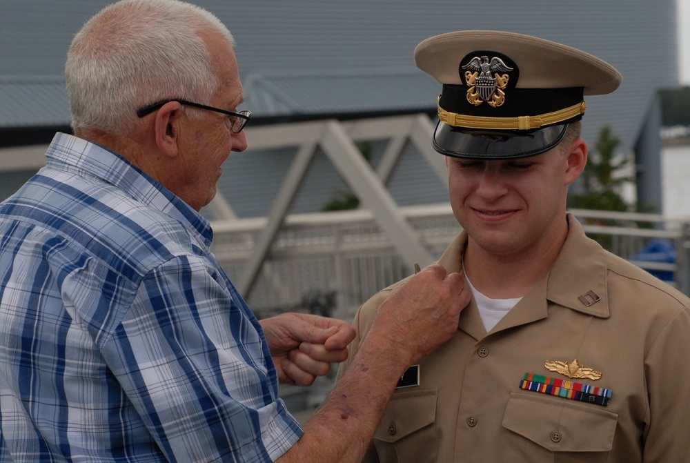 Naval Museum hosts a promotion ceremony aboard the USS Wisconsin (BB-64)