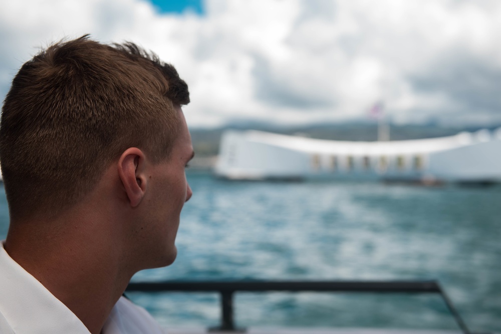 U.S. Navy Midshipmen Visit Pearl Harbor Visitor Center
