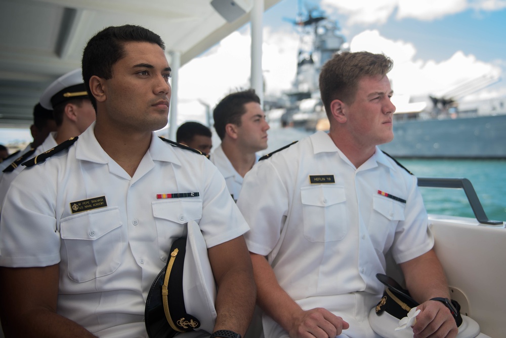 U.S. Navy Midshipmen Visit Pearl Harbor Visitor Center