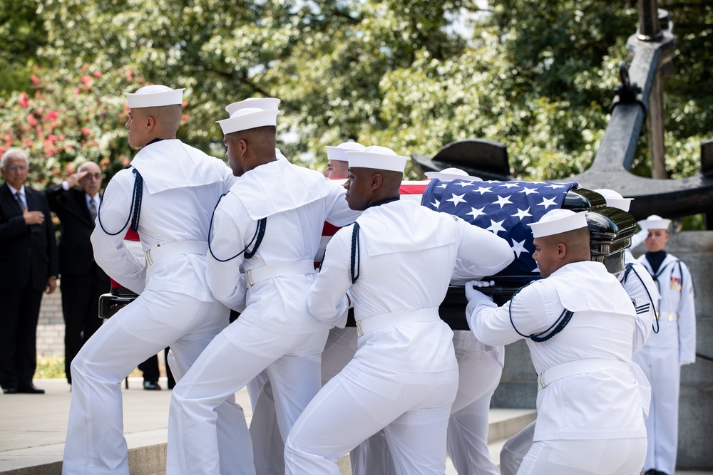 Navy Body Bearers move the casket of the late Sen. John McCain