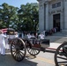 Navy Body Bearers place the casket of the late Sen. John McCain onto a horse-drawn caisson