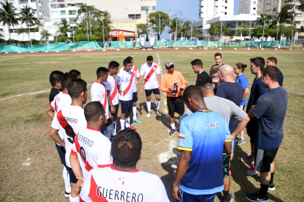 UNITAS 2018 morale soccer match kickoff