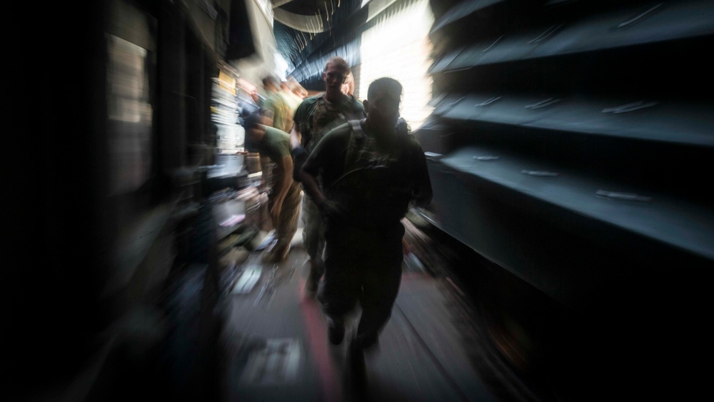 Marines train as a platoon