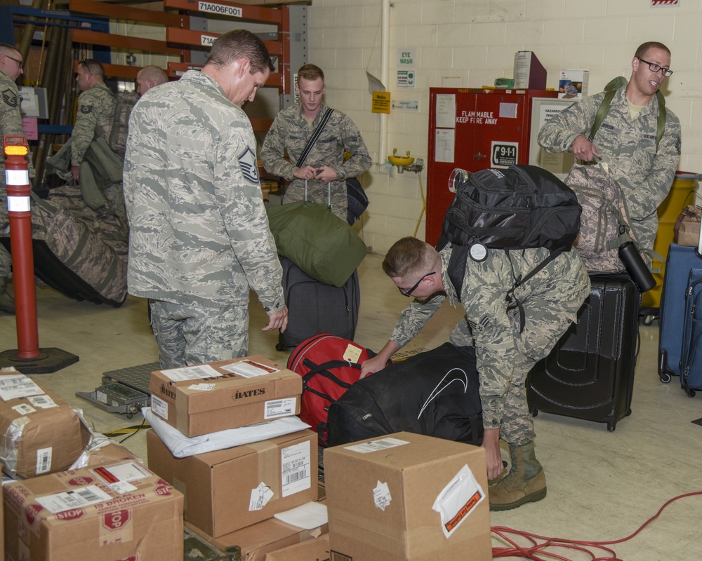 Airmen prepare for TDY to Ramstein Air Base, Germany
