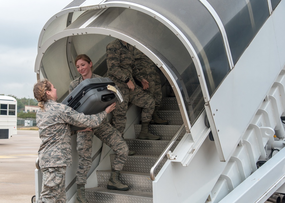 115th FSS Airmen arrive at Ramstein Air Base for TDY