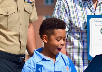 Naval Museum hosts a re-enlistment ceremony aboard the USS Wisconsin (BB-64)