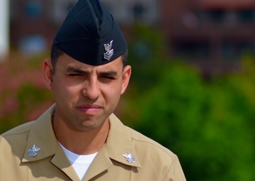Naval Museum hosts a re-enlistment ceremony aboard the USS Wisconsin (BB-64)
