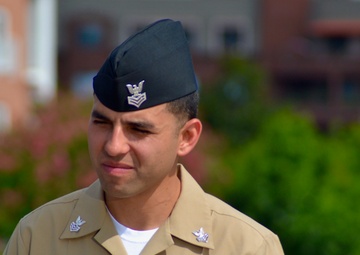Naval Museum hosts a re-enlistment ceremony aboard the USS Wisconsin (BB-64)