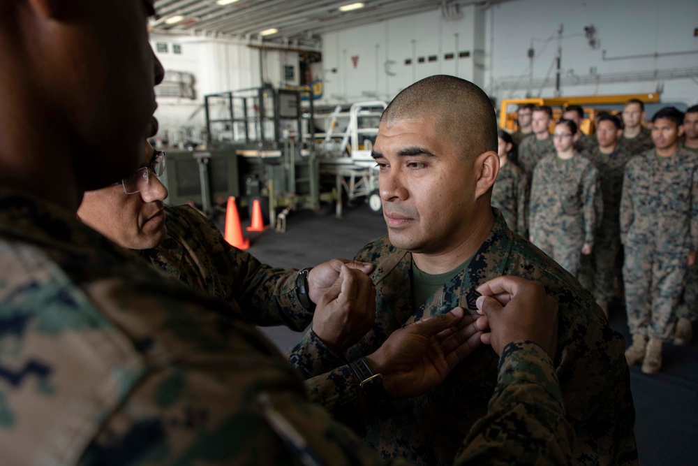 Promotions aboard the USS Kearsarge