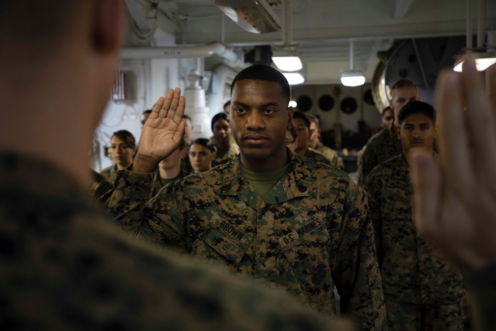 Promotions aboard the USS Kearsarge